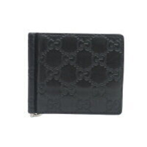 Gucci Bi fold Wallet Guccissima Black Money Clip